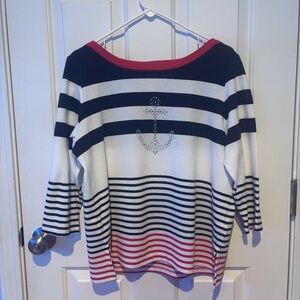 Striped Nautical Anchor Sweater